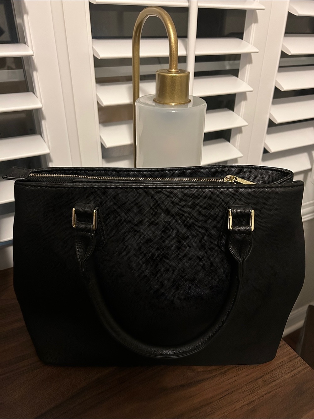 Michael Kors Black Saffiano Leather Satchel with Gold Hardware - Picture 3 of 14